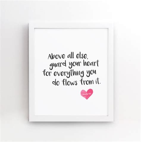 items similar to guard your heart proverbs 4 23 bible verse wall