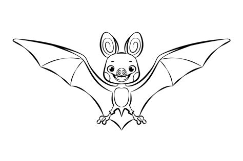 vector hand drawn bat outline illustration