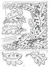Oak Leaf Patterns Pattern Printable Leather Tooling Diy Carving Crafts Leaves Drawing Template Designs Wood Sheridan Para Pages Stamps Craft sketch template