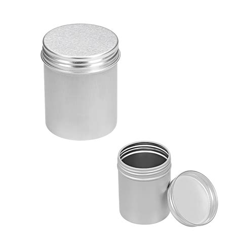 oz  aluminum cans tin  screw top metal lid containers ml