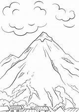 Kids Coloring Printable Pages Landscape Bestcoloringpagesforkids Template Mountains Nature Print sketch template