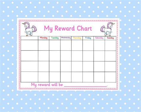 unicorn reward chart  unicorn prints unicorn birthday behavior