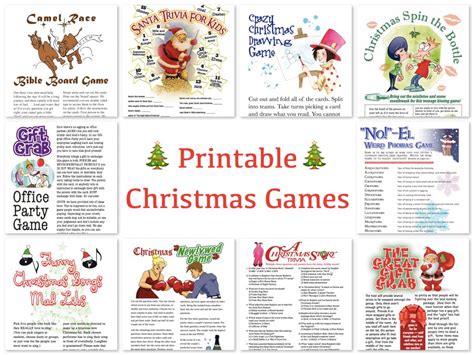 printable christmas games  family gatherings  printable