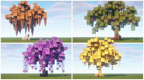 magical custom tree designs minecraft tutorial youtube