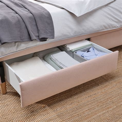 idanÄs upholstered storage bed gunnared pale pink 150x200 cm ikea