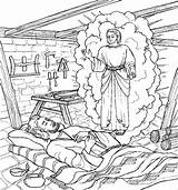 Coloring Pages Joseph Angel Visits Mary Bible Christmas Sunday School Kids Crafts Appears Matthew Jesus Color Visited Activities Before Great sketch template