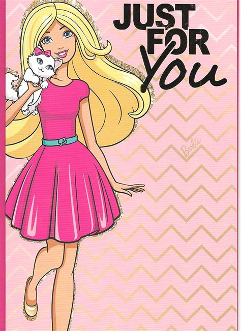 barbie just for you birthday card girl aa9 uk office products