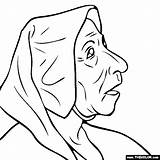 Old Coloring Pages Woman Elder Bruegel Pieter Portrait Colouring Hag Woma Template Hags Paintings Famous sketch template