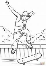 Skateboard Coloring Pages Jump Drawing Printable Board Skateboarding Coloriage Ramps Choose Good Categories sketch template