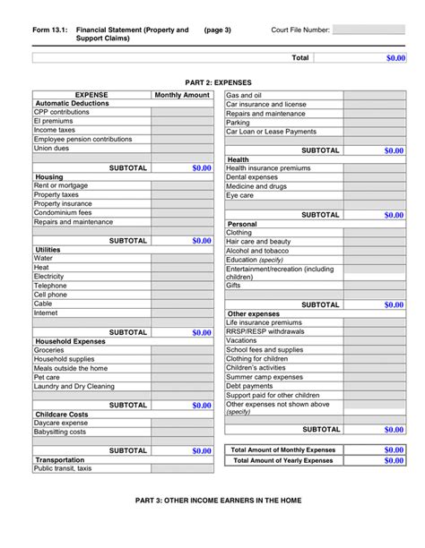 financial statement sample  word   formats page