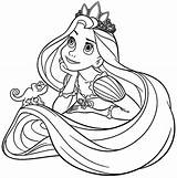 Rapunzel Cinderella Everfreecoloring Getcolorings sketch template