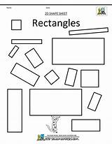 Shapes Rectangle Rectangles Kindergarten Clipart Math Coloring Pages 2d Squares Templates Pdf Template sketch template