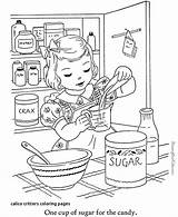 Coloring Pages Baking Kids Winter Food Cookies Color Colouring Sheets Print Printable Cook Calico Activities Indoor Vintage Critters Cooking Activity sketch template