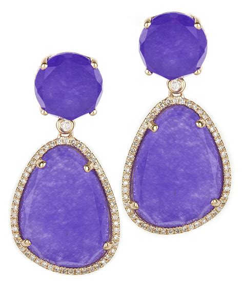purple jade drop earrings diamond stars ny