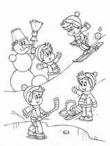 Winter Coloring Pages Snow Sports Kids Sport Playing Activities Printable Clipart Skiing Colouring Sheets Fun Color Snowy Book Ski Getcolorings sketch template