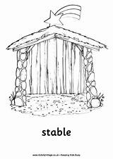 Stable Nativity Colouring Pages Coloring Scene Printable Christmas Activity Manger Story Simple Sheet Print Preschool Crafts Gift Village Printables Explore sketch template