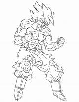 Broly Saiyan Goku sketch template