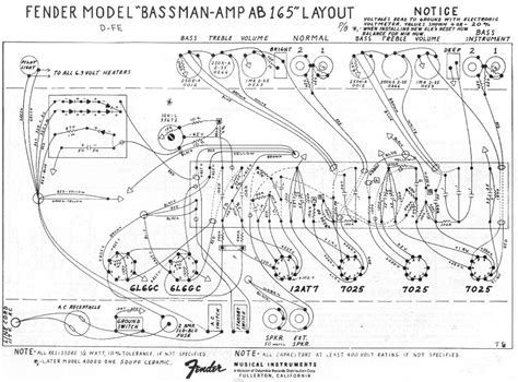 audio service manuals   fender bassman ab layout  schematic