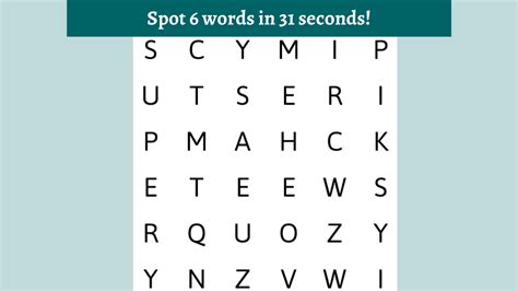 word search puzzle   spot  words   seconds lets test