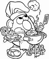 Coloring Pages Potato Patate Mr Stick Barbecue Figure Monsieur Head Toy Story People Cooking Un Coloriage Mister Animation Movies Fait sketch template