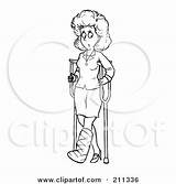 Coloring Crutches Woman Using Clipart Outline Royalty Alex Bannykh Illustration Print Rf Printable Poster Hurt Digital Available Clipartof sketch template