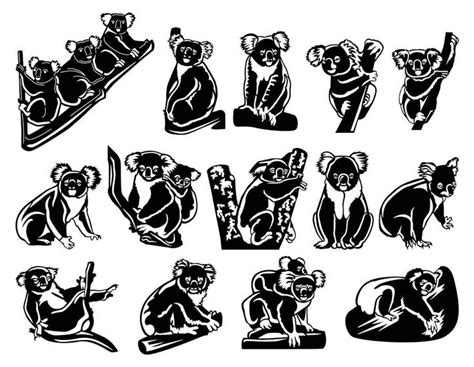 animal figure dxf files australian koala bear cnc cutting design