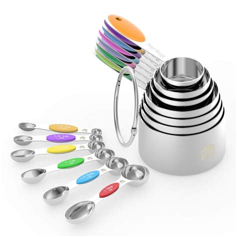 measuring cups spoons set wildone stainless steel cups  magnetic