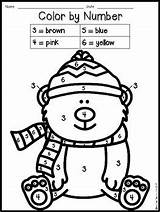 Winter Number Color Fun Worksheets Andrea Marchildon Kindergarten Numbers Created Prek Grade sketch template