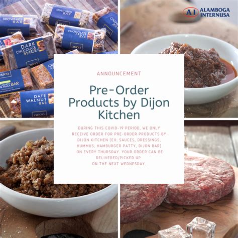 announcement pre order products  dijon kitchen alamboga internusa