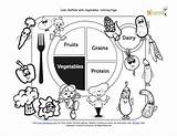 Coloring Plate Food Nutrition Vegetables Myplate Pages Color Kids Printable Sheet Healthy Education Vegetable Worksheets Foods Groups Sheets Worksheet Activities sketch template