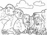 Rushmore Monuments Coloriage sketch template