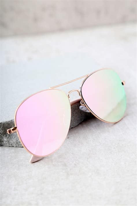 Chic Pink Sunglasses Mirrored Sunglasses Aviator