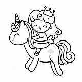 Coloring Princess Pages Unicorn Cute Girl Cutest Sweet sketch template