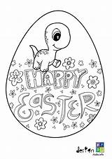 Coloring Easter Pages Dinosaur Egg Dinosaurs Color Printable Eggs Cute Kids Choose Board sketch template