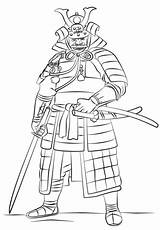 Samurai Coloring Pages Yoroi Wearing Anime Printable Drawing Categories Template sketch template