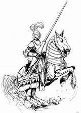 Ridders Medival Kleurplaat Ridder Crusader sketch template