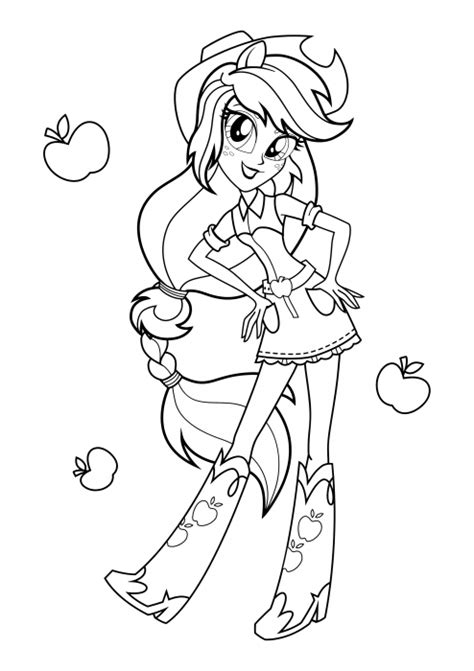 applejack   girl coloring pages   pony equestria girls