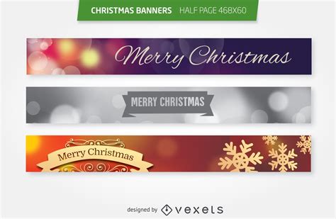 christmas   page ad banners set vector