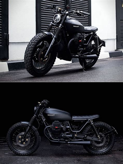 blacked  moto guzzi nevada  club  recast moto  inspired