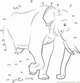 Elefante Puntini Unisci Animali sketch template