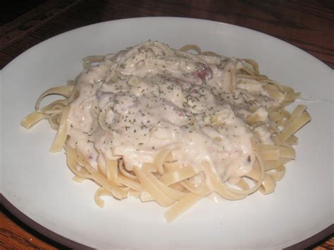 Fettucini Alfredo With Bacon Lighter Version Hezzi Ds Books And Cooks