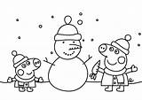 Peppa Coloriage Neige Bonhomme Snowman Imprimer Imprimé sketch template