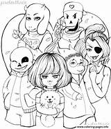 Undertale Coloring Pages Lineart Sans Valentine Papyrus Printable Print Sketch Book Colouring Anime Valentines Fanart Popular Color sketch template
