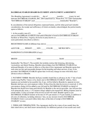 fillable   horse boarding contract template   sample