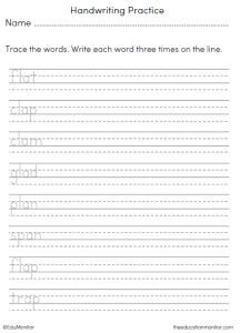 handwriting reading  writing worksheets  st grade edumonitor