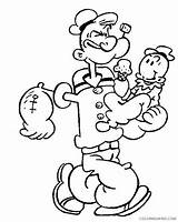 Popeye Coloring4free Coloring Printable Pages Cartoons sketch template