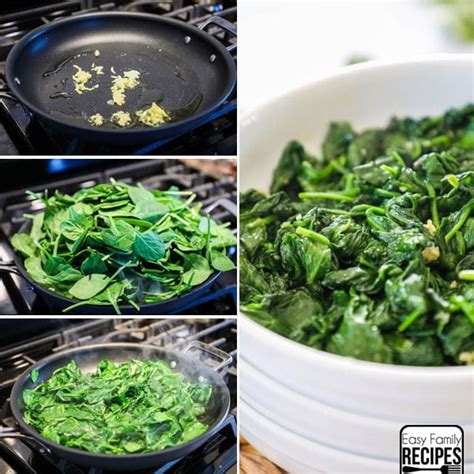sauteed spinach  minute side dish easy family recipes