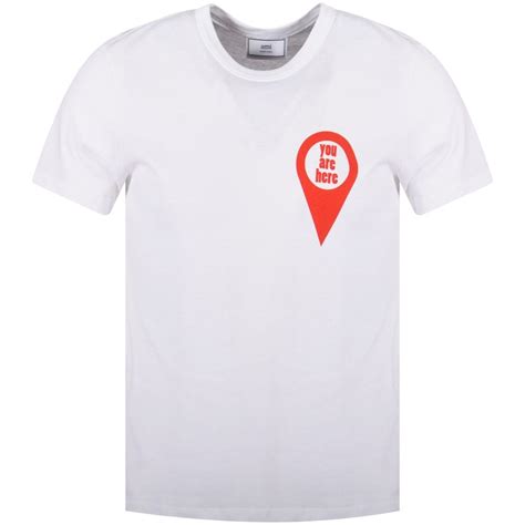 Ami Paris White You Are Here T Shirt Men From