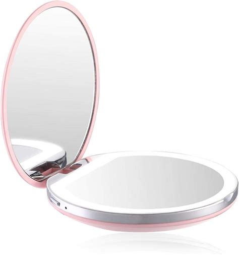 hgfdsa espejo de maquillaje recargable  aumento espejo de maquillaje pequeno plegable portatil
