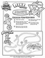 Safety Coloring Bicycle Bike Kids Summer Popular Activities sketch template